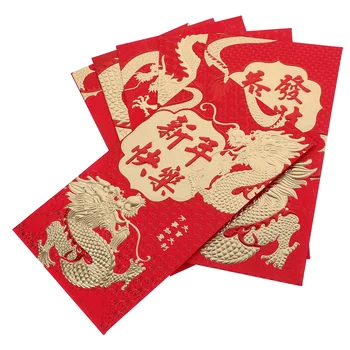 Конверт с рисунком дракона 2024 Год выпуска Red Packet Новые конверты Традиционный карман