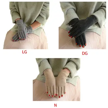 2 шт. Женская зимняя Искусственная шерсть для перчаток с сенсорным экраном, вышивка, Узор для ногтей, Теплая Mit