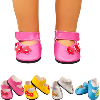 Обувь для Цветочной Куклы 7 см, Высококачественная Кожаная Мини-Обувь Для 18-Дюймового Американца и 43-сантиметрового Новорожденного Ребенка, Игрушки Для Девочек Нашего Поколения