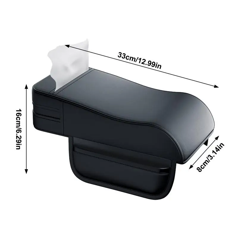Накладка на подлокотник автомобиля с боковым карманом для салфеток из пены с эффектом памяти, защитная подушка для подлокотника автомобиля в салоне Изображение 5