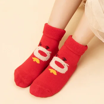 1 комплект из 3 пар осенне-зимних рождественских носков для мальчиков и девочек, детские теплые носки до середины икры с героями мультфильмов