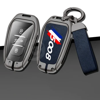 Чехол для дистанционного ключа автомобиля из цинкового сплава для Peugeot 5008 с пользовательским логотипом, защитный чехол для ключей с брелоком, аксессуары без ключа
