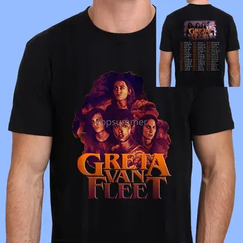 Новая футболка Greta Van Fleet Tour 2018 Dates Черного цвета, Размер S-2Xl
