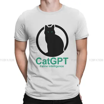 Мужская футболка ChatGPT, футболка с кошачьим интеллектом, индивидуальность, 100% хлопок, оригинальная уличная одежда, Новый тренд