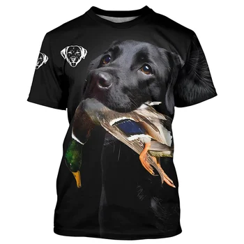 2024 мужская футболка с коротким рукавом, камуфляжный принт охотничьей собаки, летняя мужская одежда, футболка с круглым вырезом, повседневный топ с коротким рукавом