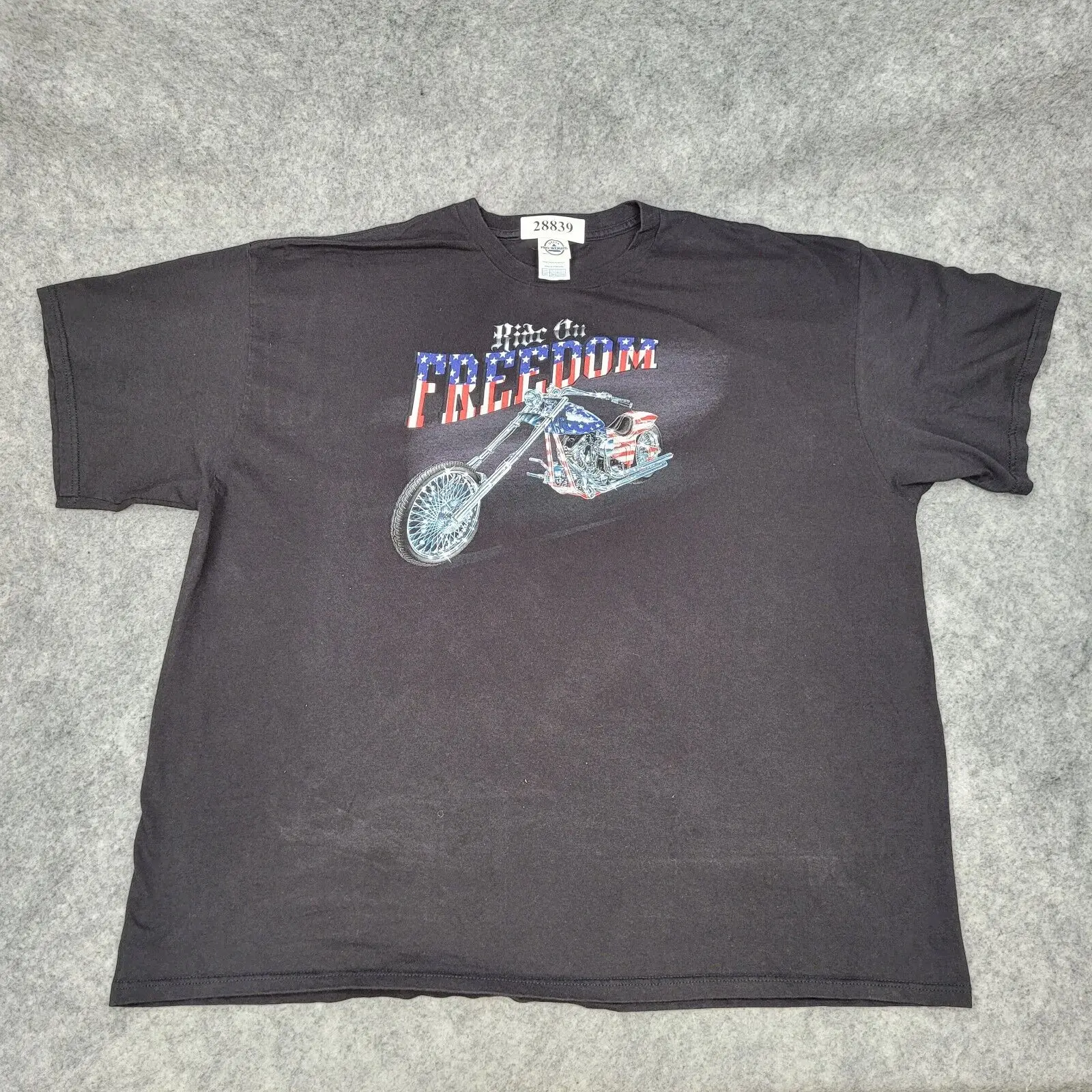 Байкерская рубашка American Patriot Motorcycle 3XL, черная хлопковая футболка с рисунком и длинными рукавами Изображение 0