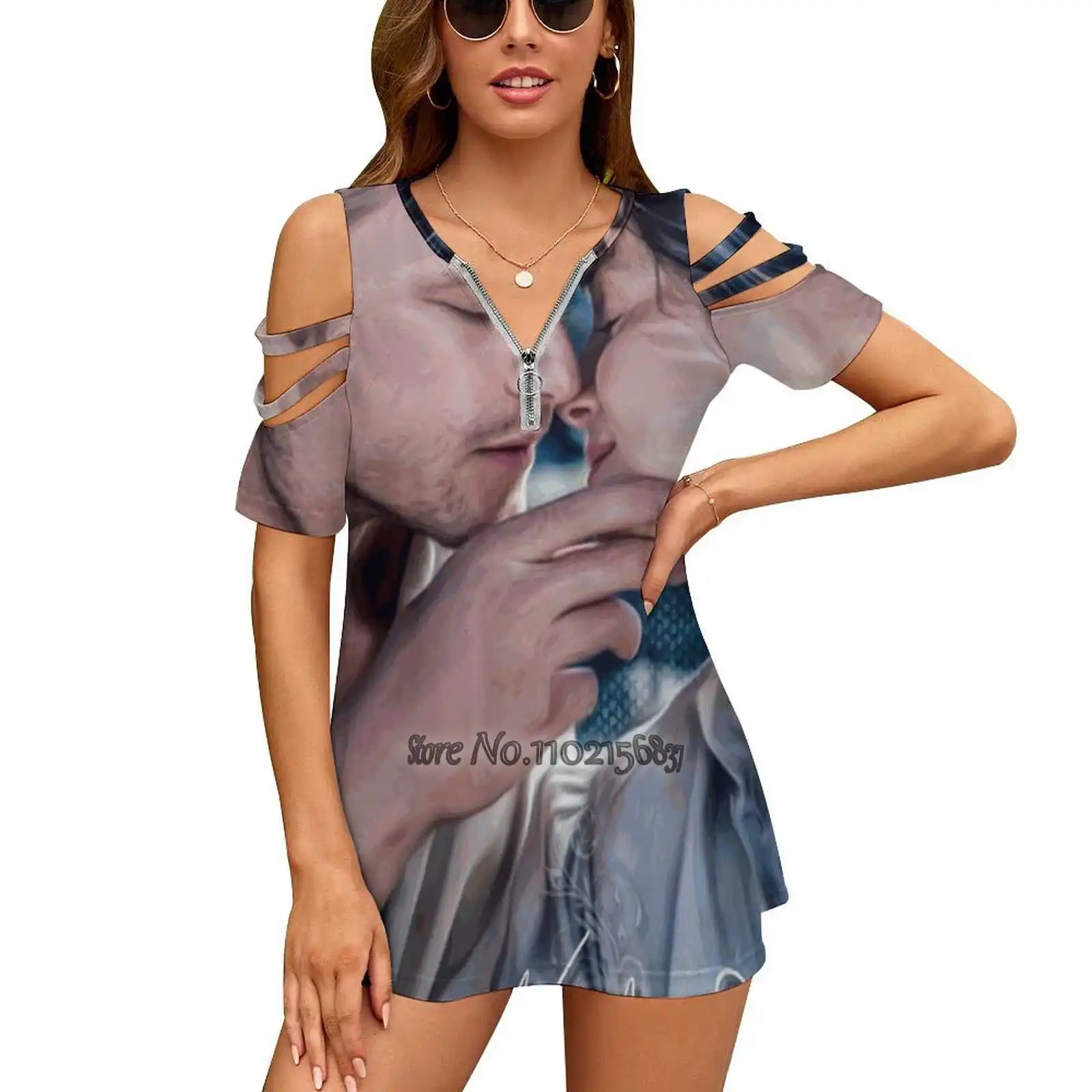 Женская повседневная сексуальная футболка Sailor Of The Moon, футболки со шнуровкой на одно плечо, Элегантные топы для пляжной вечеринки Vera Adxer Fan Art Y2K Изображение 2